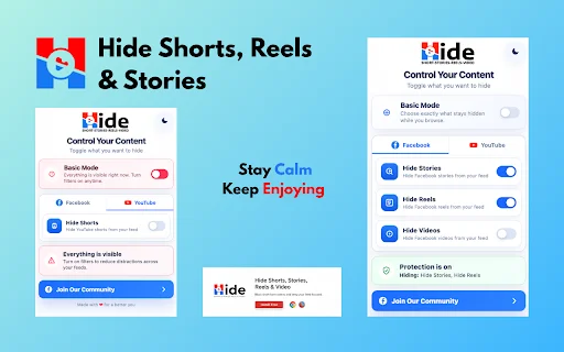 I-hide ang YouTube Shorts at Facebook Reels – Mag-focus Ngayon - Screenshot 3