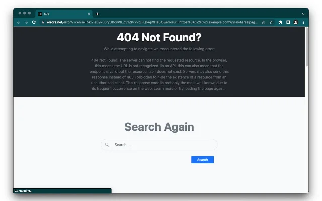 I-download ang Errors.net Extension – Iwasan ang Error sa Web - Screenshot 1